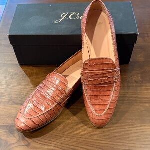 J. Crew Women’s Croc-Embossed Tan Loafers